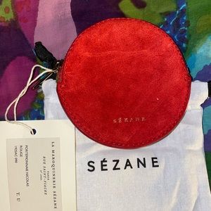 Sézane BNWT Suede Coin Purse - Rouge